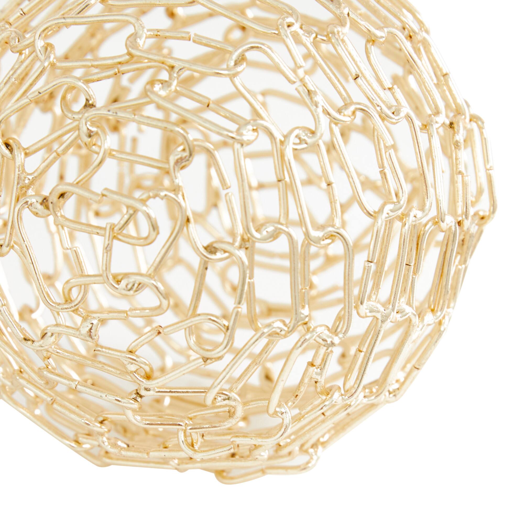 CosmoLiving by Cosmopolitan Gold Metal Chain Orb Sculpture Set